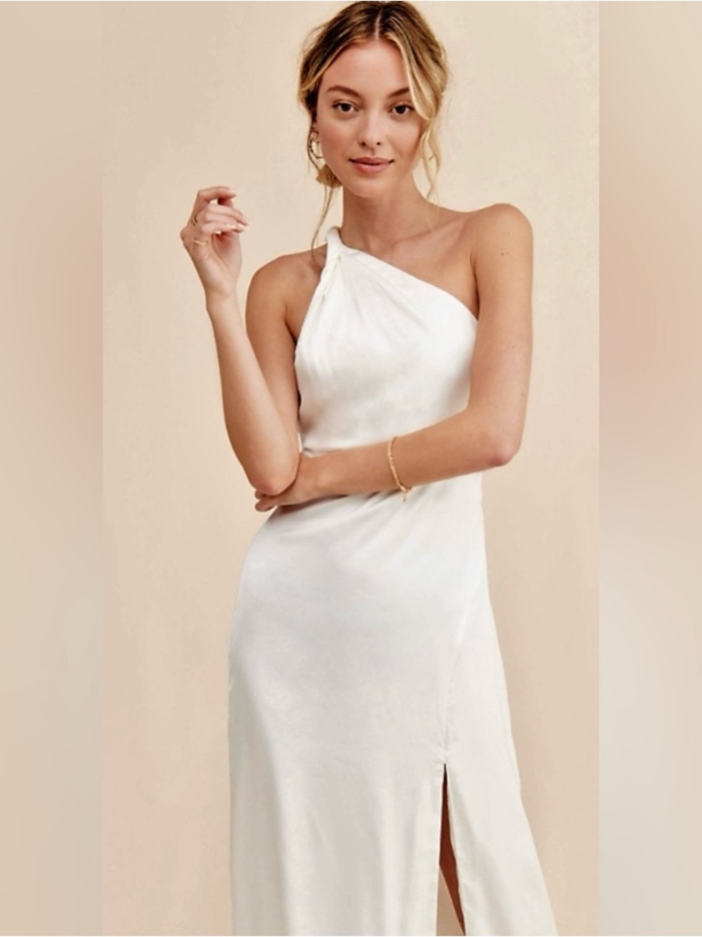 NWT Free People Victoria One Shoulder Maxi Dress White Size 4